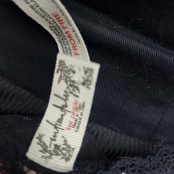 Free People Black Mesh Midi Skirt with Purple Floral Embroidery - Picture 10 of 10